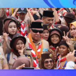 Gubernur Kalimantan Timur Isran Noor dalam Upacara Besar Peringatan Hari Pramuka ke-62 di halaman parkir BSCC Dome (instagram.com/diskominfoprov.kaltim)