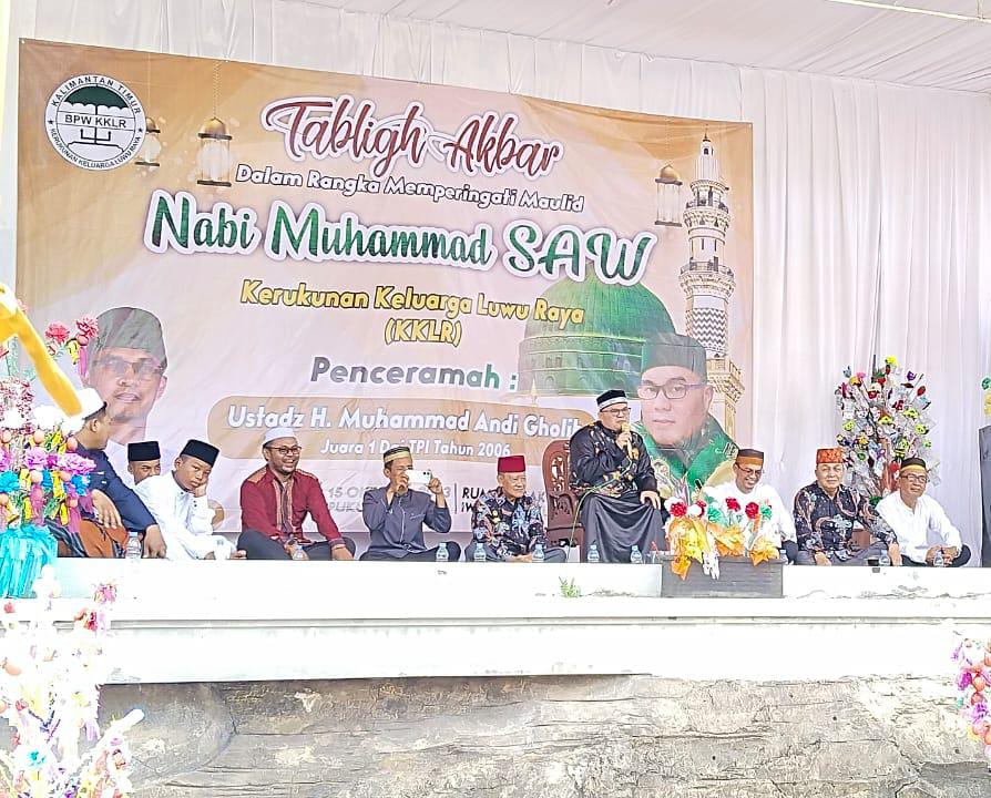 Kerukunan Keluarga Luwu Raya (KKLR) Kalimantan Timur (Kaltim) gelar peringatan Maulid Nabi Muhammad Saw (gambar:tekapekaltim)