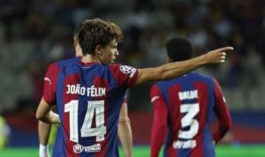 Liga Champions: Selebrasi Joao Felix dalam laga Barcelona vs Royal Antwerp (dok. Joan Monfort)