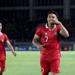 Selebrasi gelandang Timnas Indonesia U-23 Marselino Ferdinan usai menggetarkan gawang Chinese Taipei di Kualifikasi Piala Asia U-23 2024 Grup K. (Foto:Bola.net)