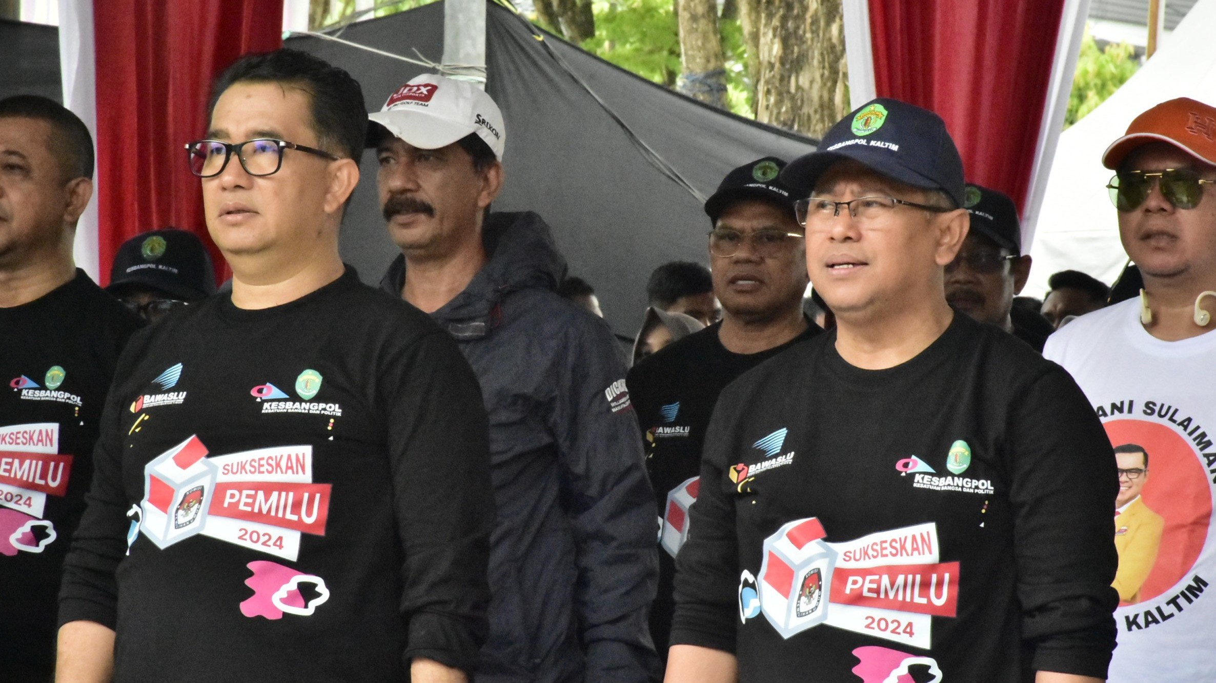 Wakil Ketua DPRD Kaltim Sigit Wibowo bersama Pj Gubernur Kaltim Akmal Malik dalam agenda deklarasi damai pemilu