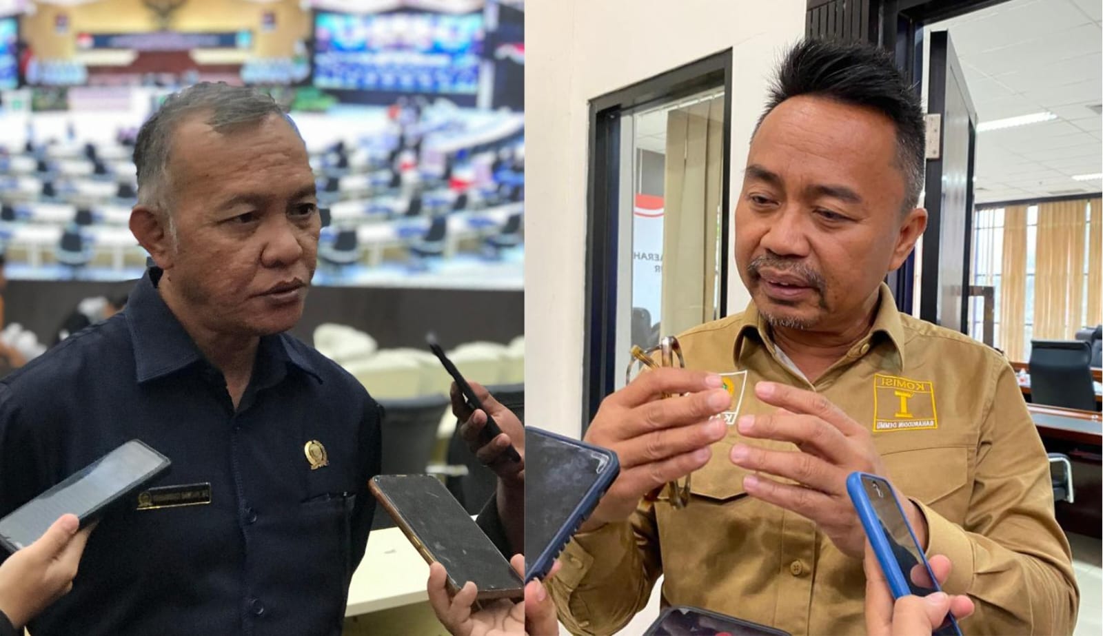 Wakil Ketua DPRD Kaltim Muhammad Samsun dan Ketua Komisi I DPRD Kaltim Baharuddin Demmu tanggapi status tersangka Ketua KPK Firli (dok:kolase/tekapekaltim)