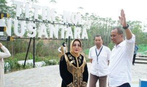 Bupati Berau Sri Juniarsih Mas mempromosikan pariwisata Berau di Titik Nol Nusantara. (Tribunkaltim)
