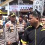 Aksi unjuk rasa yang digelar komunitas sopir truk di kawasan Jalan Jenderal Sudirman, Balikpapan, pada Senin (4/5/2026)