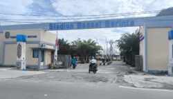 Pintu masuk Stadion Bessai Berinta atau Lang-Lang yang berlokasi di Jalan Aip II KS Tubun Kelurahan Api-Api, Kecamatan Bontang Utara. (dok: tekape)