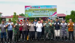 Program TMMD ke-128 kembali menegaskan komitmennya terhadap pembangunan berkelanjutan melalui aksi penanaman mangrove di kawasan pesisir Tanjung Laut Indah, Jumat (8/5/2026).