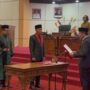 Sudiyo melafalkan ikrar dan sumpah sebagai Anggota DPRD Bontang yang dibacakan Ketua DPRD Bontang (dok:tekape)